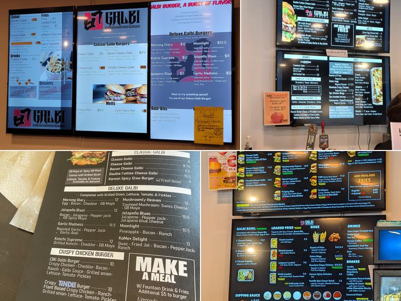Galbi Burger Menu