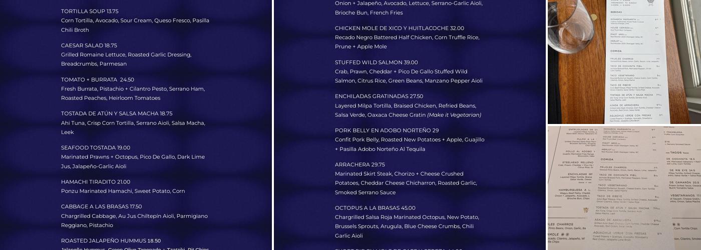 Monarca Menu