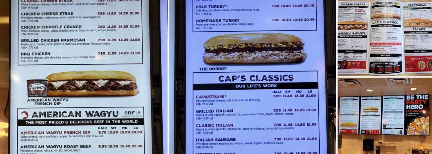 Capriotti's Sandwich Shop Menu