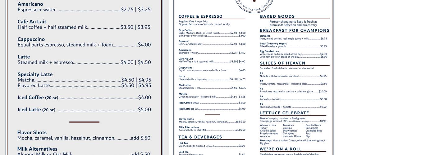 Kool Beenz Cafe Menu