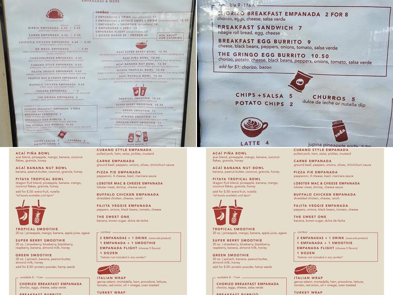 The Gringo Menu
