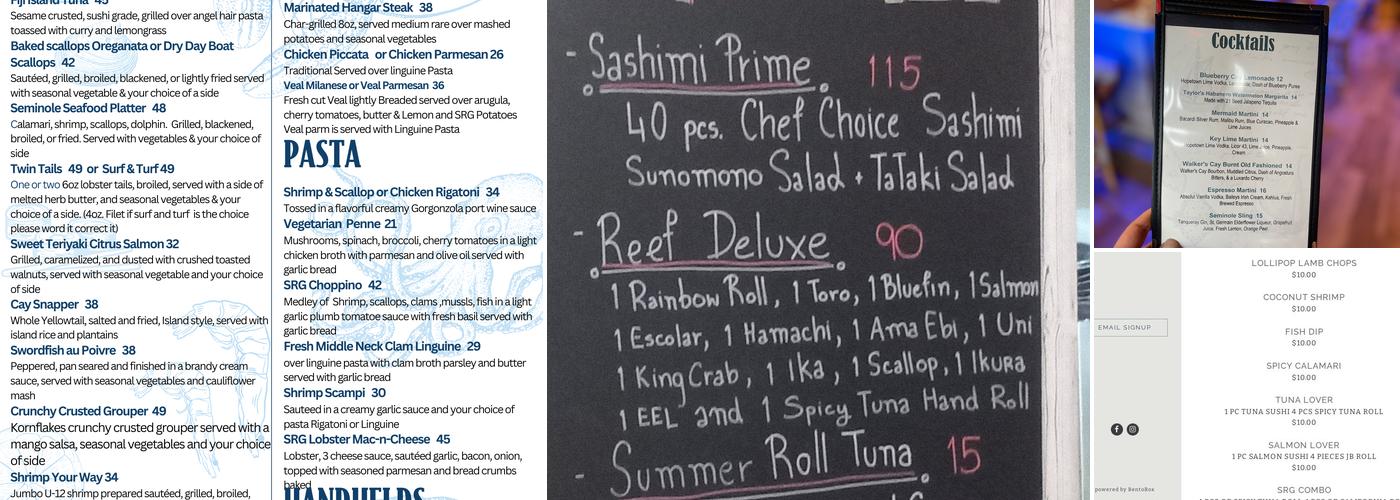 Seminole Reef Grill Menu