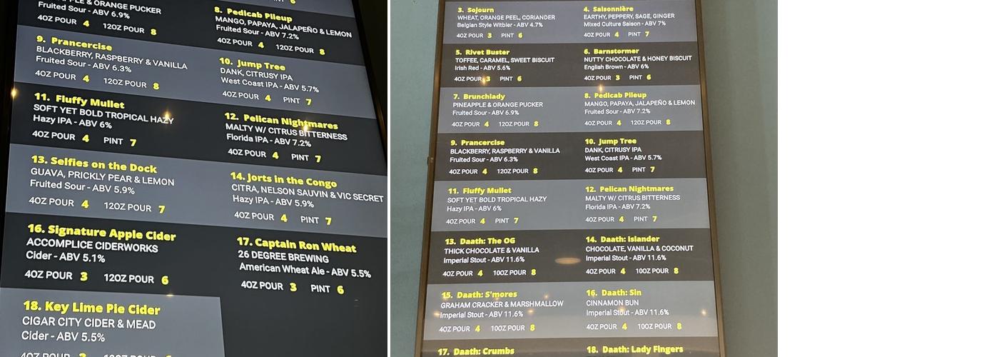 Alestone Brewing Co. Menu