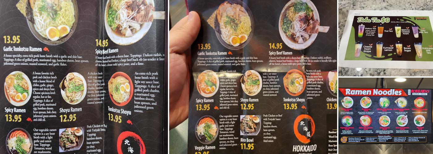 hokkaido ramen house Menu
