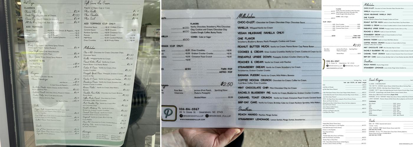 Parkside Pull-Up Menu