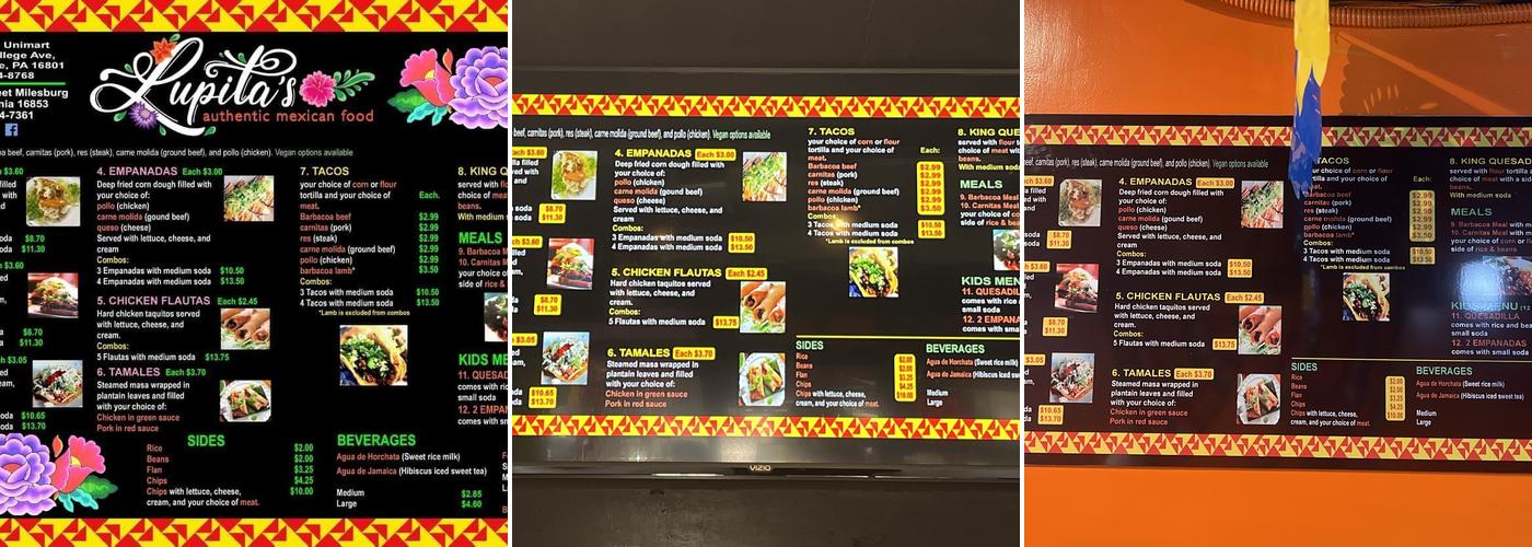Lupitas Authentic Mexican Food Menu