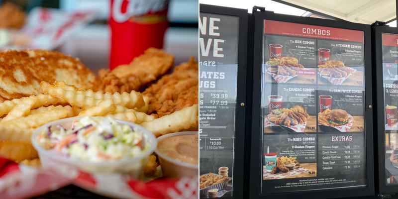 Raising Cane's Chicken Fingers Menu