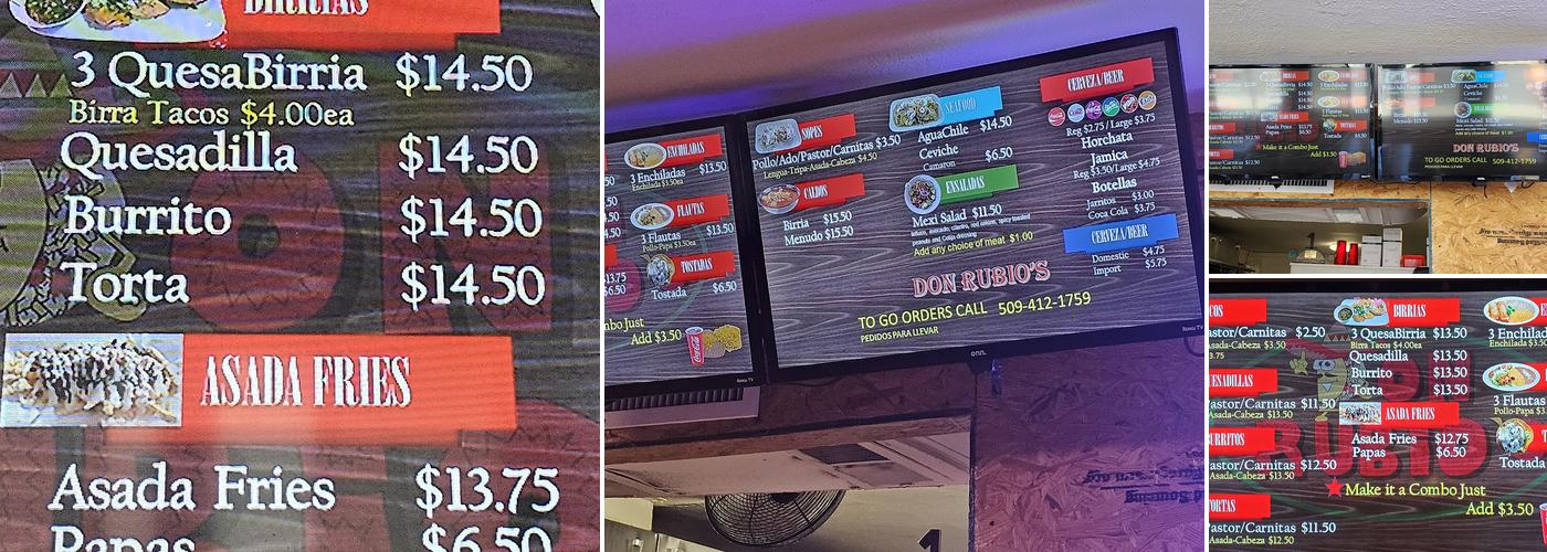Don Rubios Menu