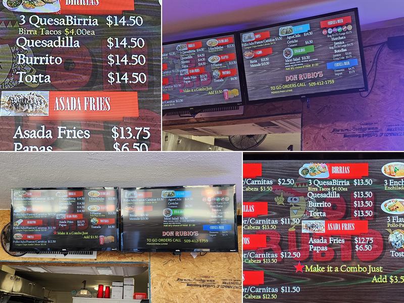Don Rubios Menu