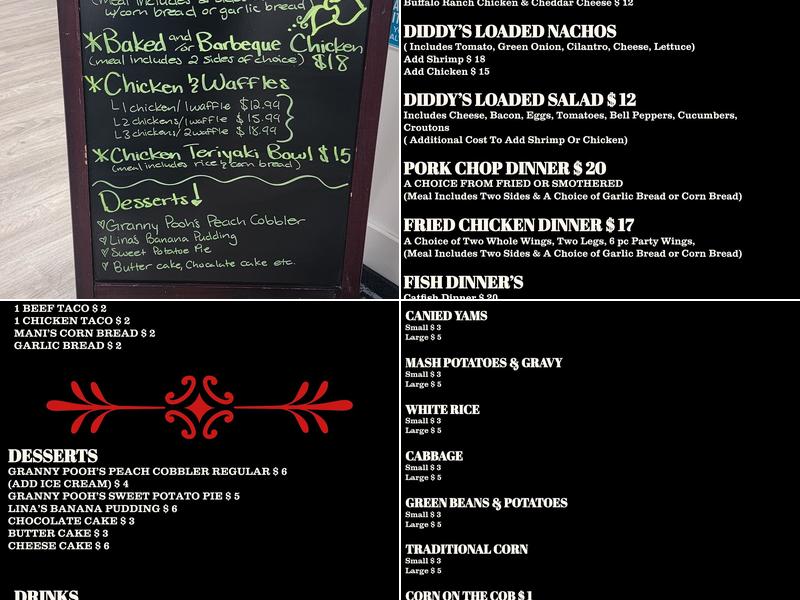 Muff Diddy's Kitchen Menu