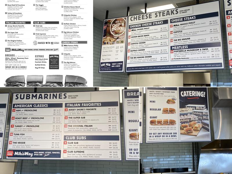Jersey Mike's Subs Menu
