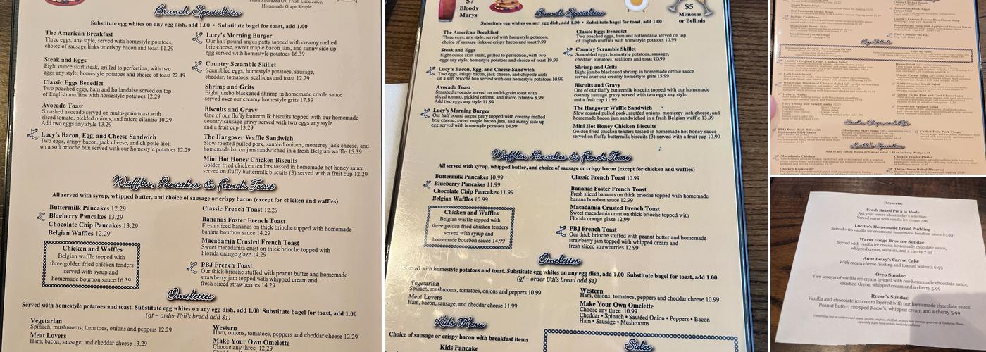 Lucille's American Cafe Menu