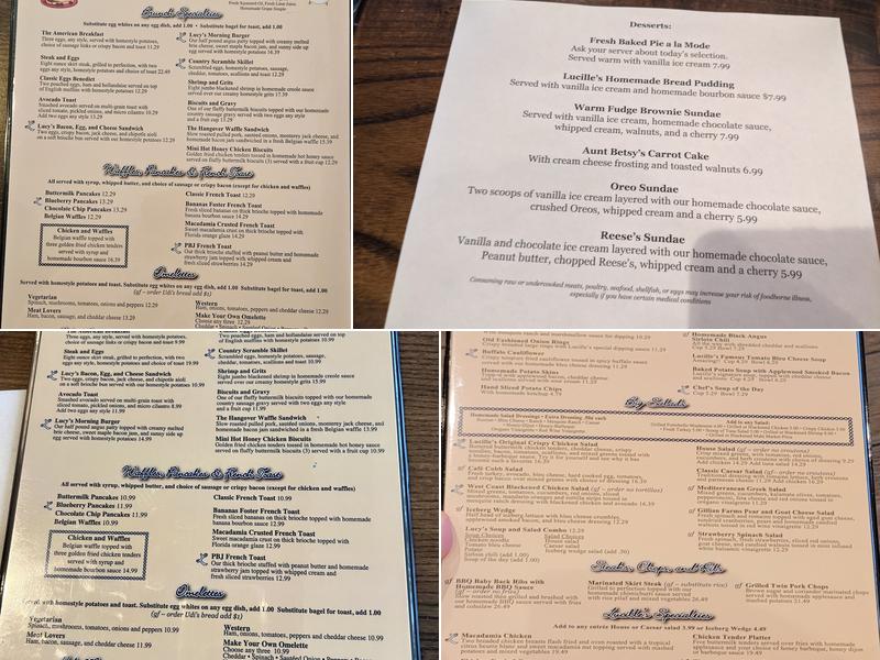 Lucille's American Cafe Menu