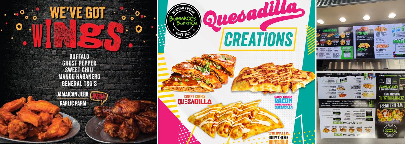 Bubbakoo's Burritos Menu