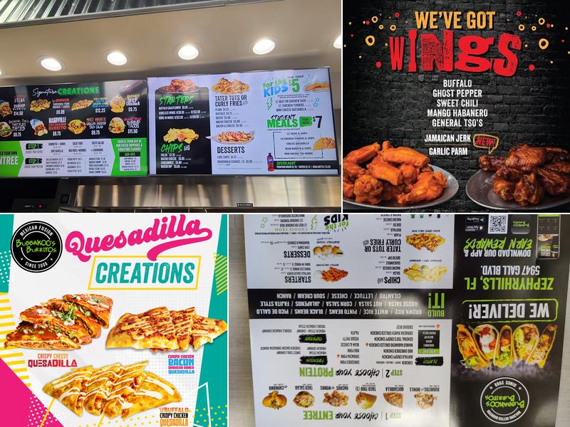 Bubbakoo's Burritos Menu