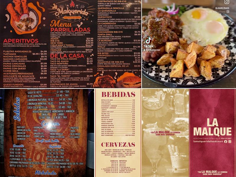 La malquerida Menu