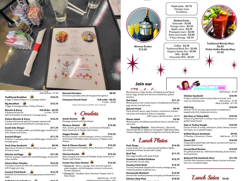 Nadine’s Hash House Menu