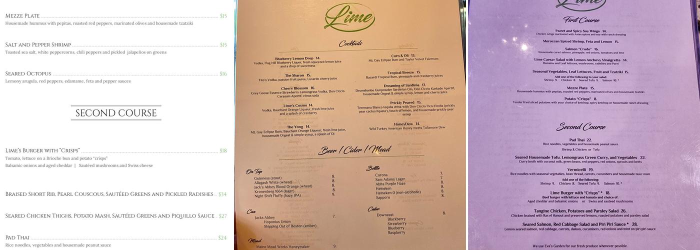 Lime Menu