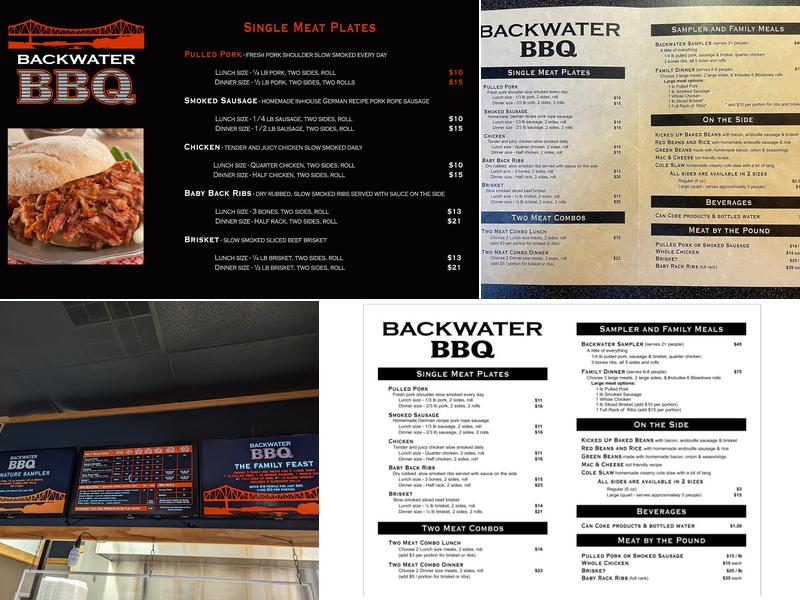 Backwater BBQ Menu