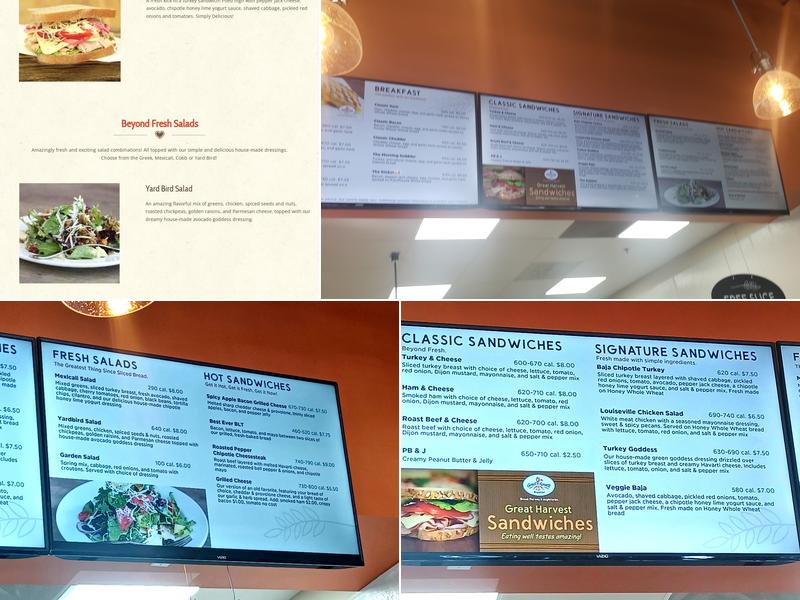 Great Harvest Bakery & Cafe Menu
