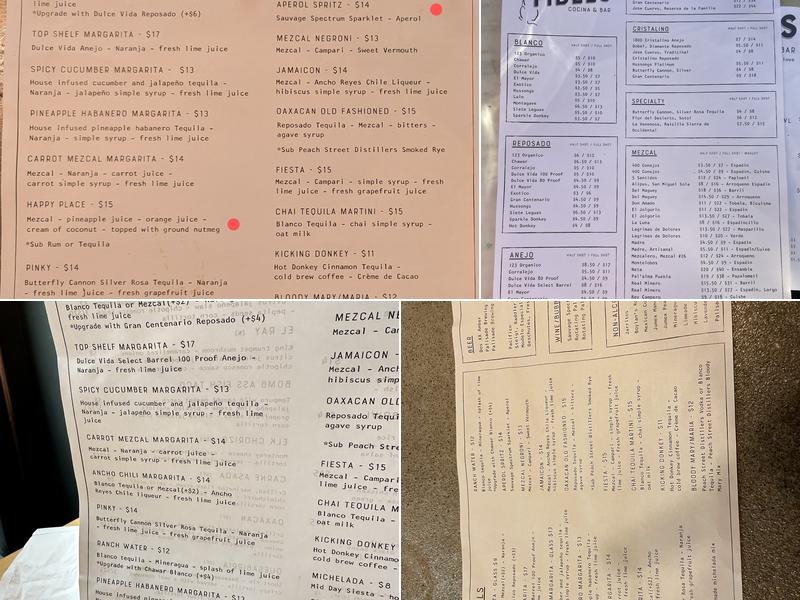 Fidel's Cocina & Bar Menu