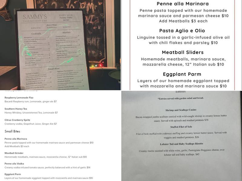 Sammy's Restaurant Menu