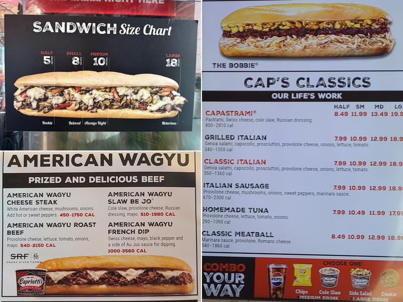 Capriotti's Sandwich Shop Menu