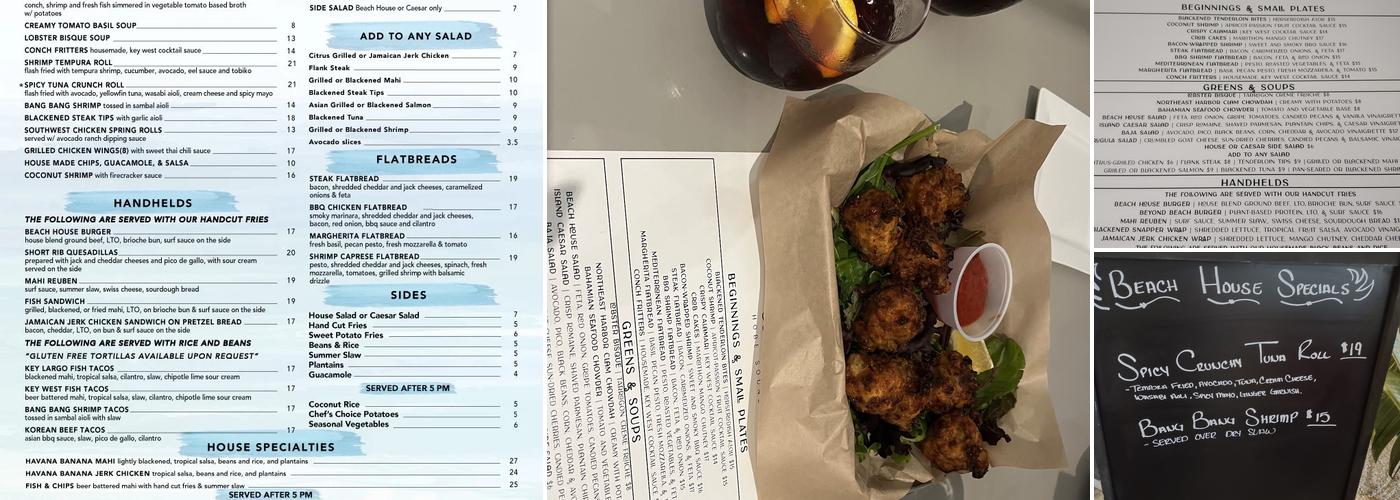 Taylor Beach House Cafe Menu
