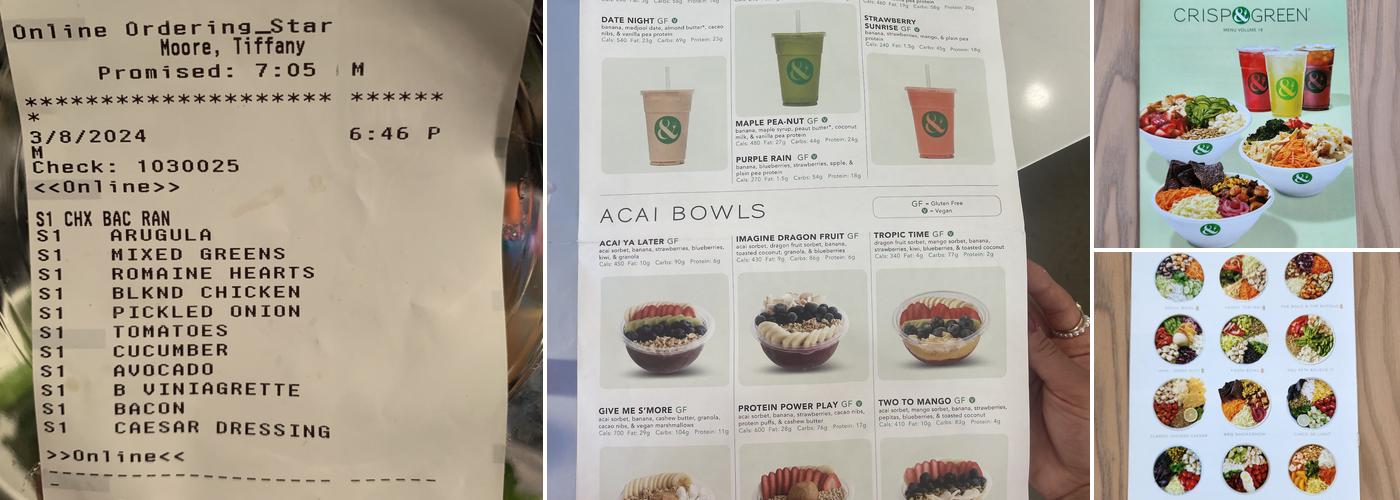 Crisp and Green Menu