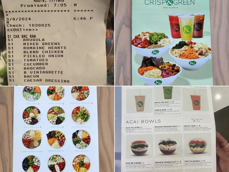 Crisp and Green Menu