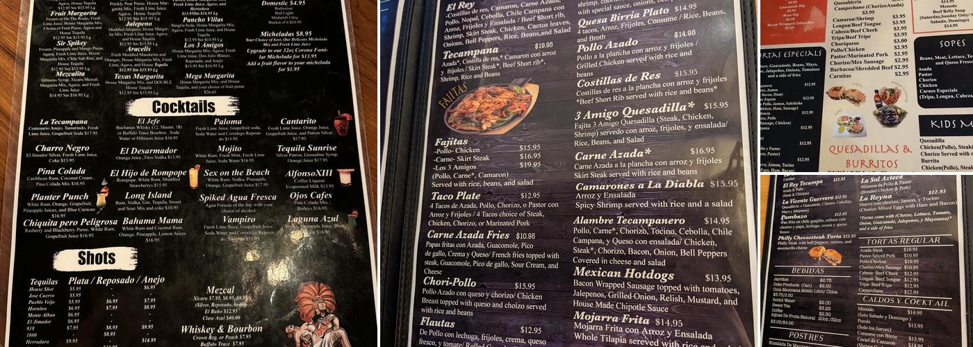 Taqueria La Tecampana Menu