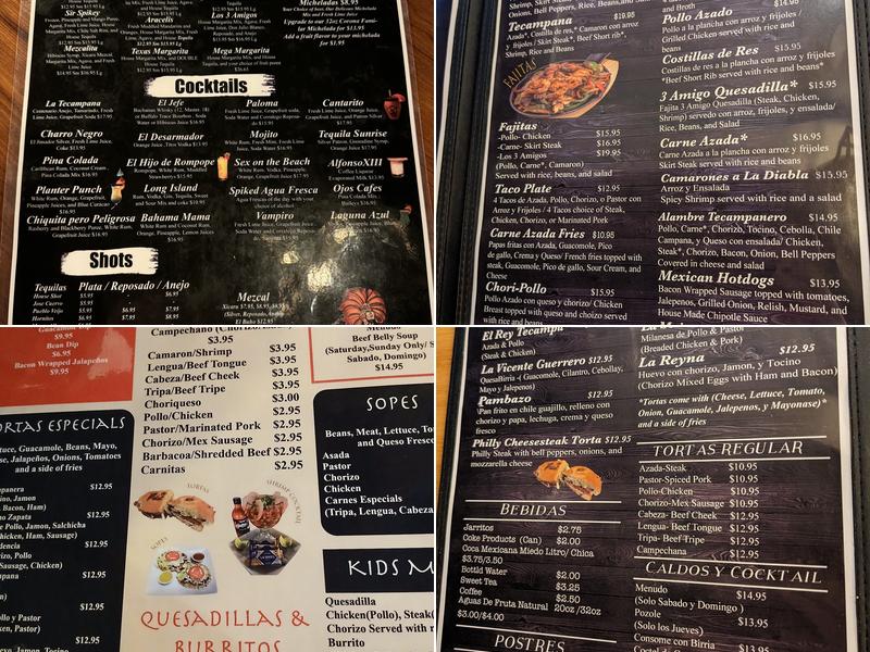 Taqueria La Tecampana Menu