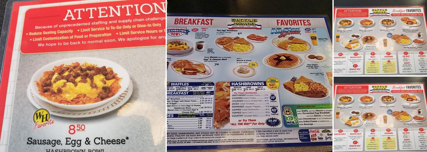 Waffle House Menu