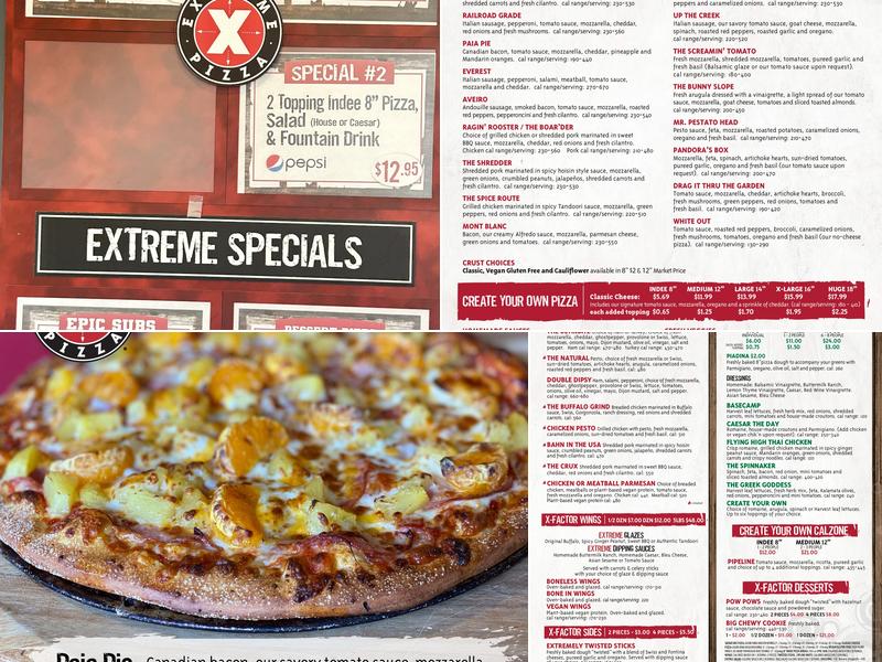 Extreme Pizza Melba Menu
