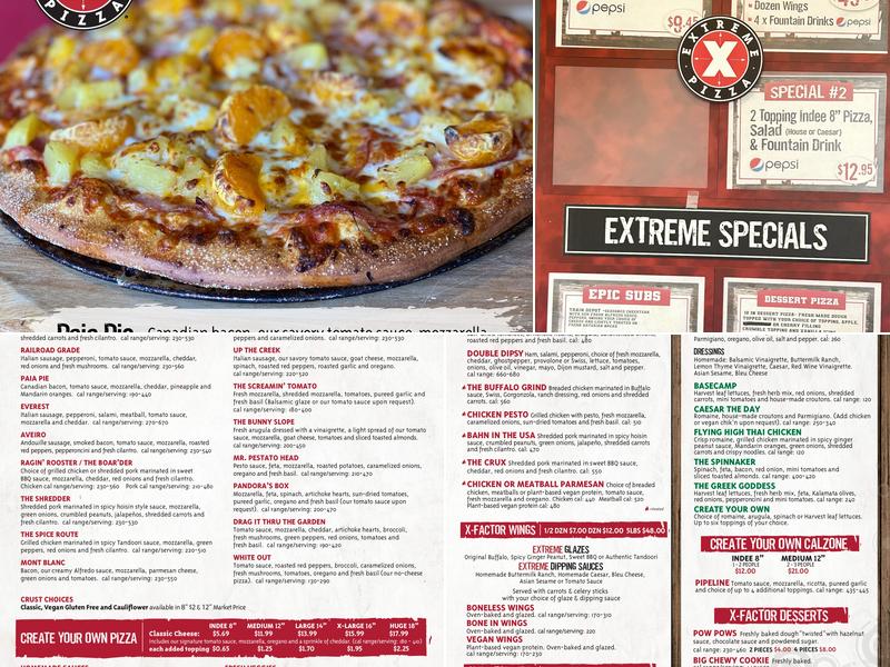 Extreme Pizza Melba Menu