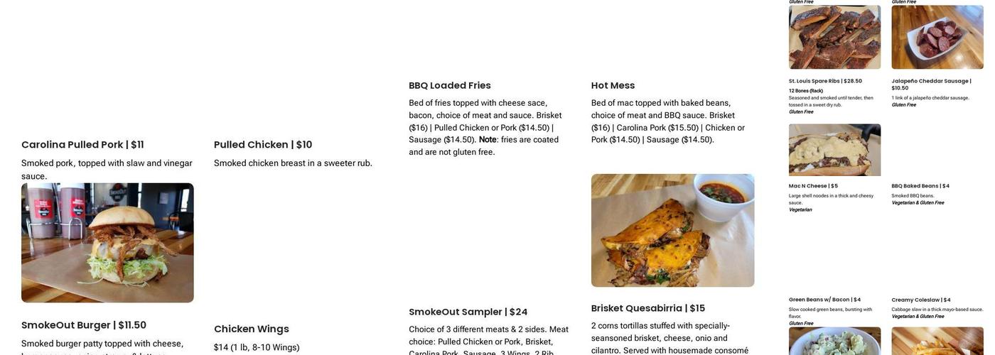 SmokeOut BBQ Menu