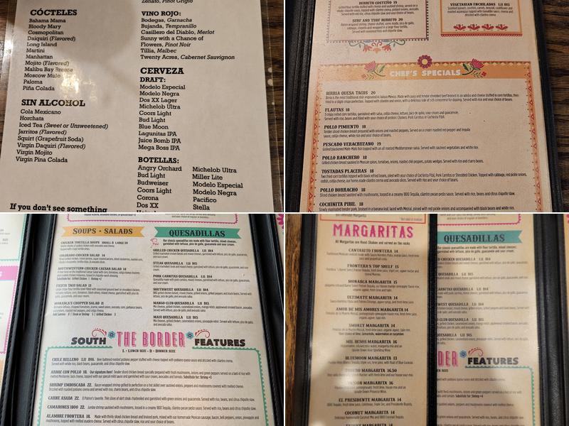 Monarca Cantina - Monroe, New York Menu
