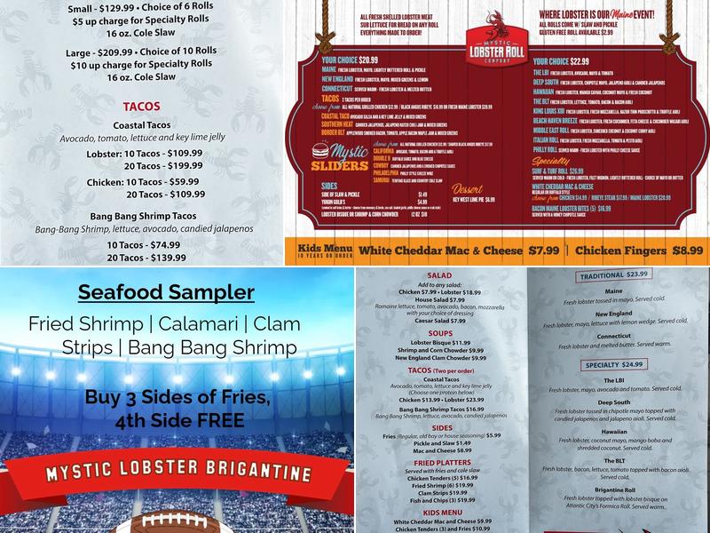 Mystic Lobster Roll Co. Brigantine Menu