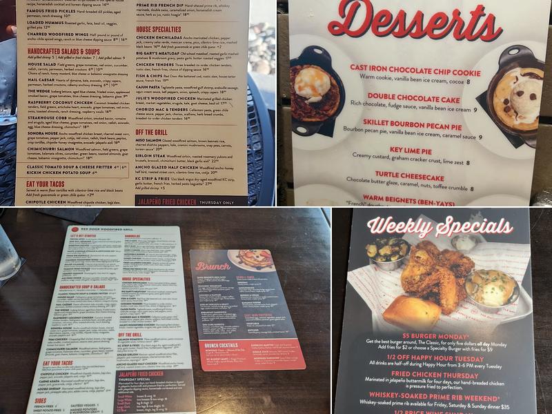 Red Door Woodfired Grill Menu