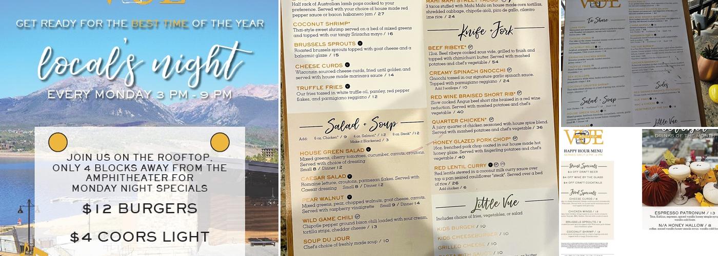 Vue Rooftop- Dillon Menu