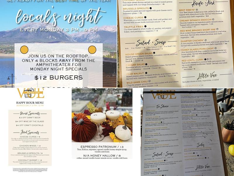 Vue Rooftop- Dillon Menu