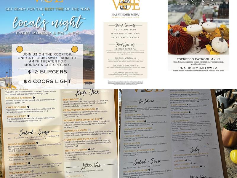 Vue Rooftop- Dillon Menu