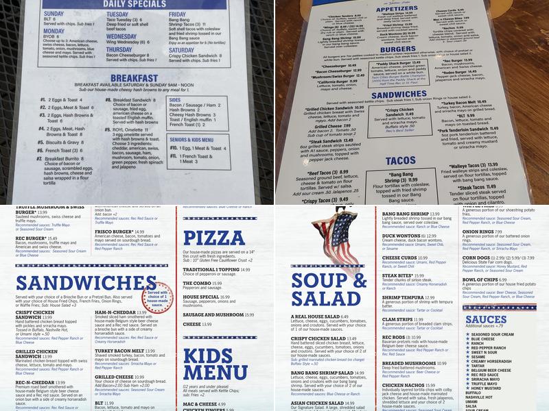 The Rec On Yellow Menu