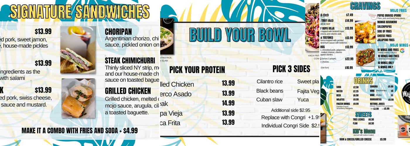 Mojo Grill Latin Fusion Menu