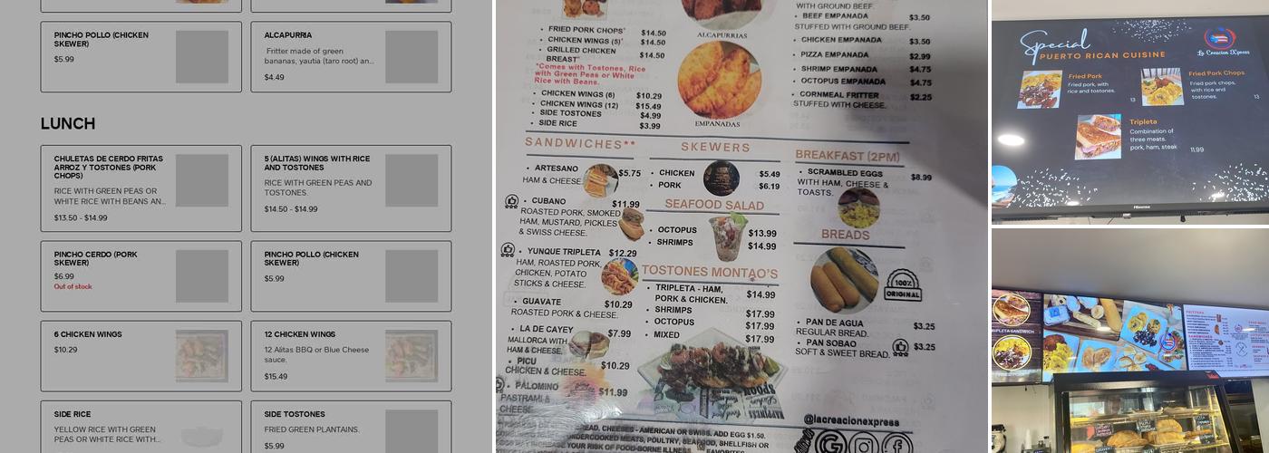 La Creación Express - Wesley Chapel, FL Menu