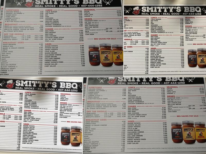 Smitty’s BAR-B-Q Menu