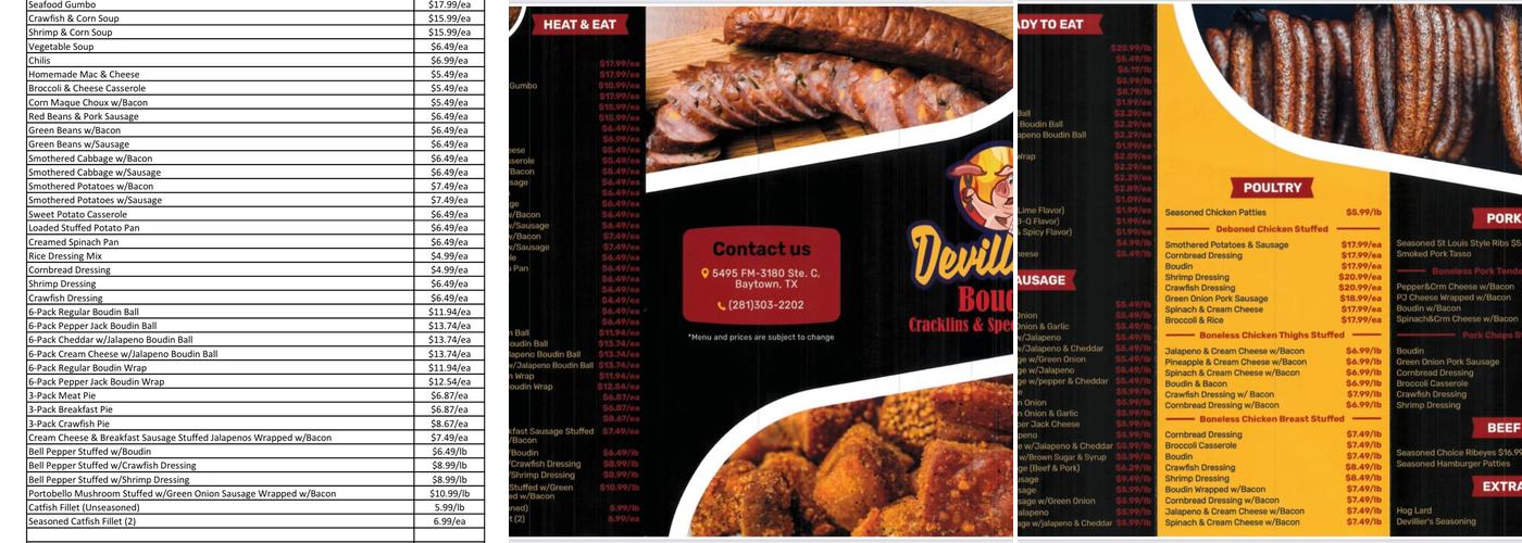 Devillier Boudin Menu
