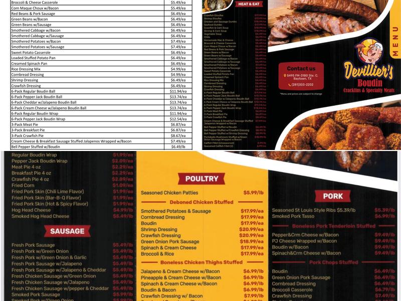 Devillier Boudin Menu