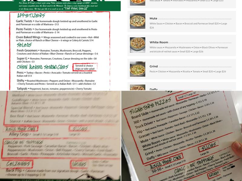 For Real Dough Pizza Menu