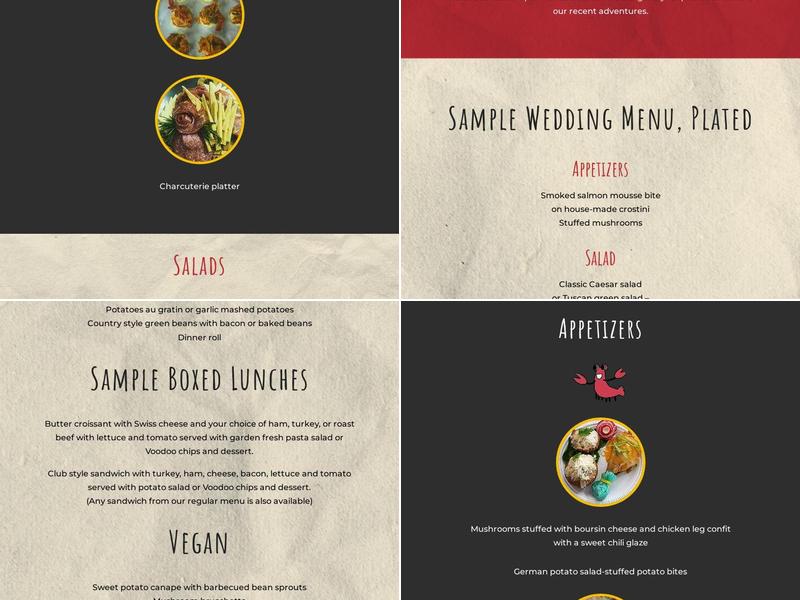 The Wandering Chef Menu